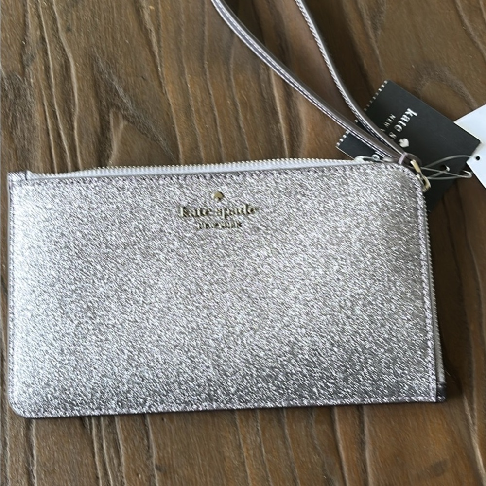 Kate Spade Glittering Silver Wristlet